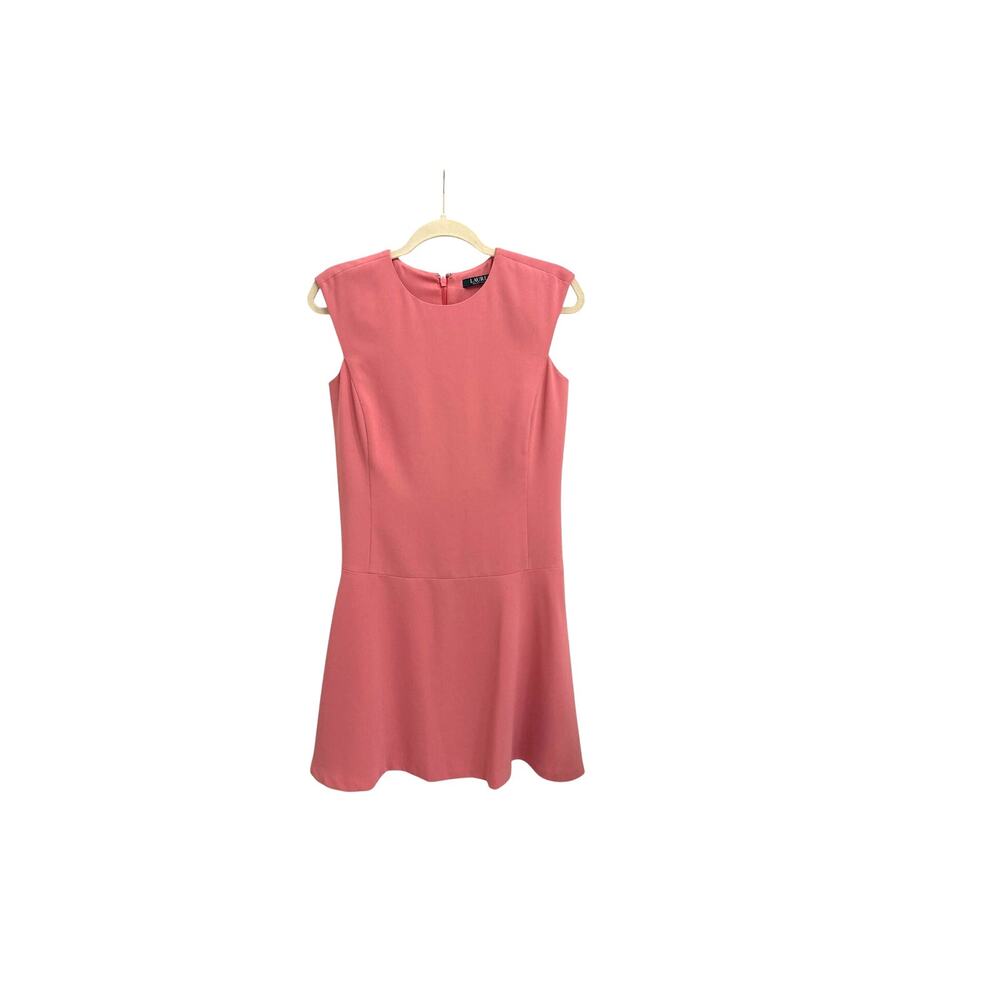 Lauren Ralph Lauren Pink Flounce Sleeveless Casual Above Knee Cute Dress Size 2